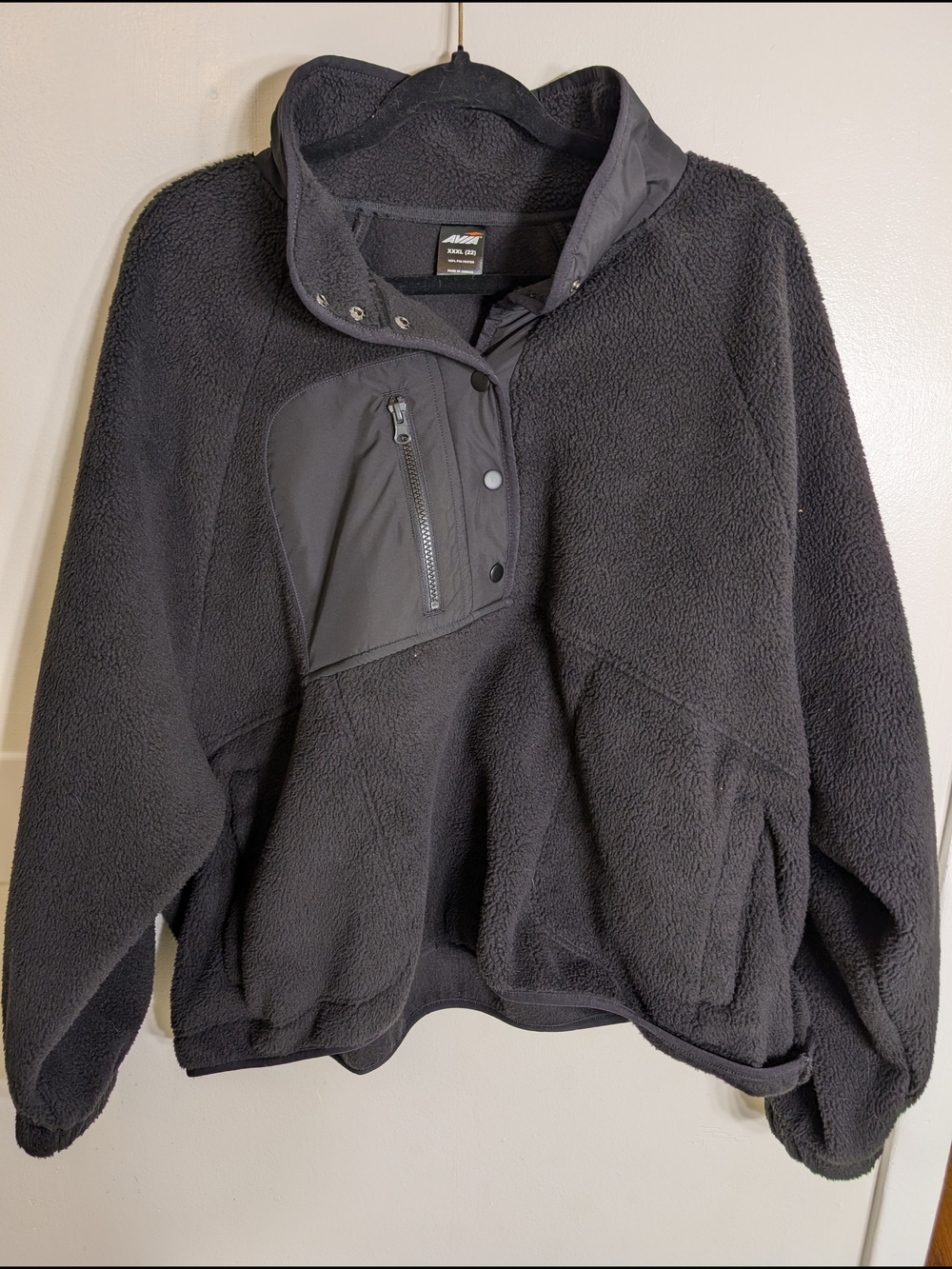 Avia Black Sherpa Fleece Pullover